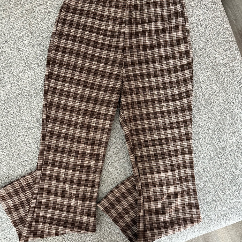 Plaid Brown Pants